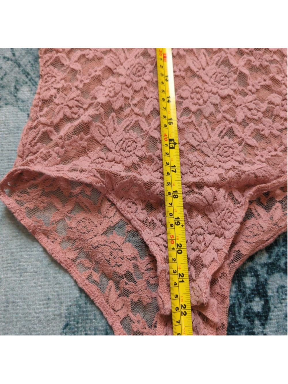 Streetwear Society Pink Floral Lace Bodysuit Sheer V Neck Sz M Coquette Feminine - Picture 12 of 12